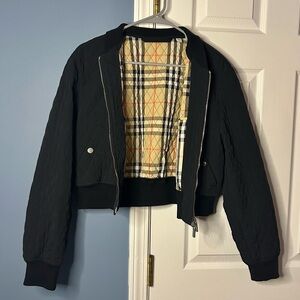Burberry Black Quilted Bomber Jacket